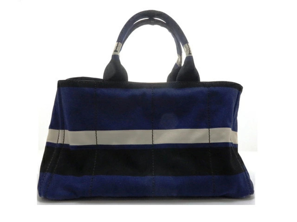 Prada Bag Tote Canapa Canvas Stripe
